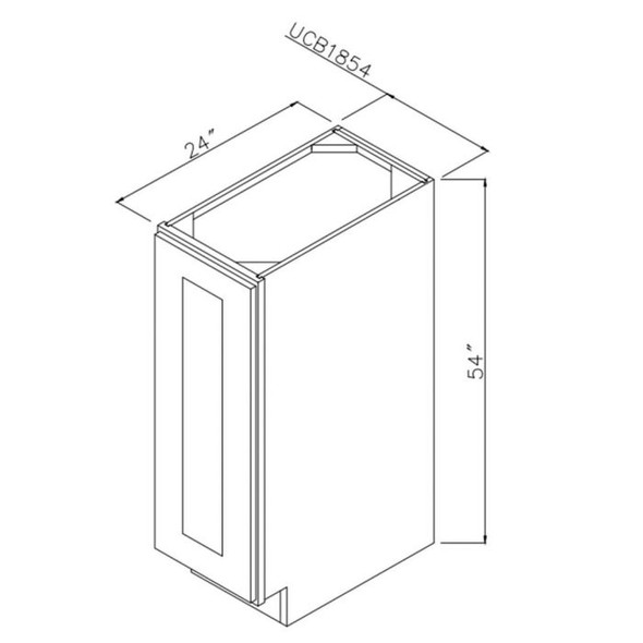 Burnt Sugar Shaker - RTA Utility Base Cabinet 18" x 54" x 24"